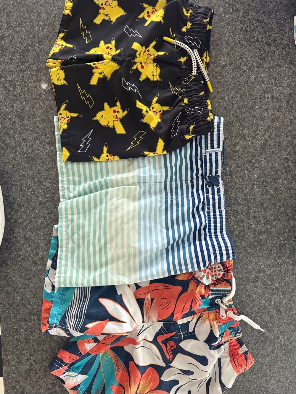 Kids Black Pikachu Swim Trunks - Official Character Print